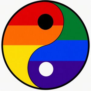 Rainbow Yin Yang graphic created by David Ip in Copilot v2